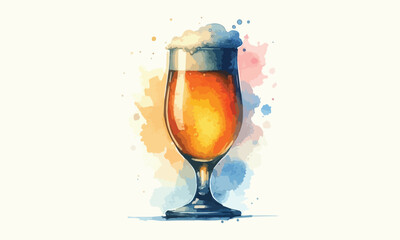 mug beer, free drink, watercolor mugs of beer, alcohol drinks, hand drawn illustration, watercolor mugs of beer