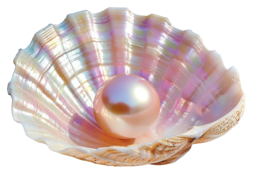 PNG Lustrous pearl in iridescent shell