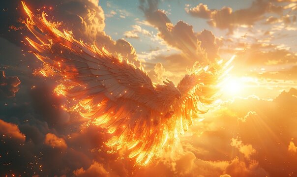 icarus flying to the sun a character from greek mythology generative ai.