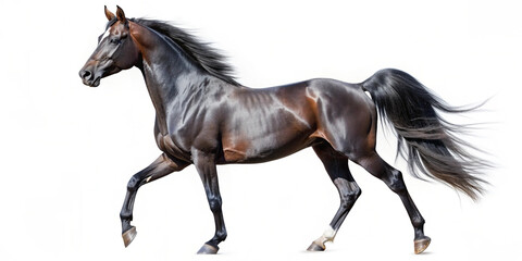 Horse, Arabian racehorse, horse, front view, highlighted on white, transparent background png