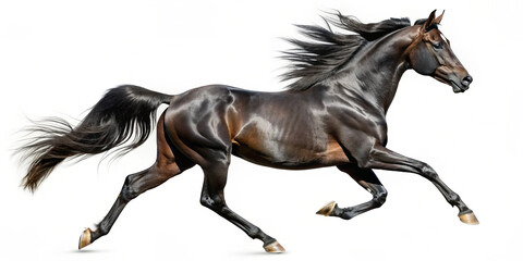 Obraz premium Horse, Arabian racehorse, horse, front view, highlighted on white, transparent background png