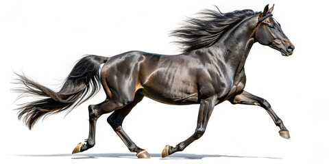 Horse, Arabian racehorse, horse, front view, highlighted on white, transparent background png