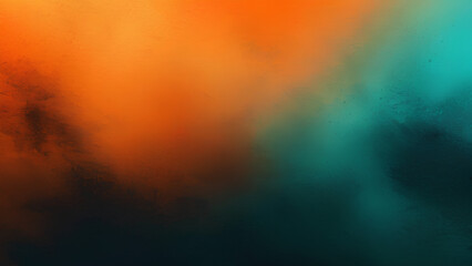Naklejka premium Teal orange black color gradient background, grainy texture effect, poster banner landing page backdrop design