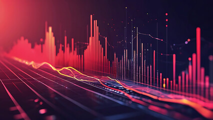 Graphs and charts animating with data
