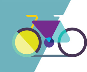Abstract Geometric Shape Bicycle vector business card with the hipster style modern urban bike in the center of vector illustration. easy to edit illustration. Good for banners, posters, advertise