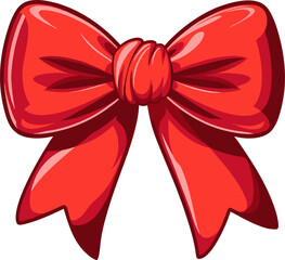 Christmas vector illustration of a vibrant red bow. Christmas Concept Icon Design Of Red  Bow.