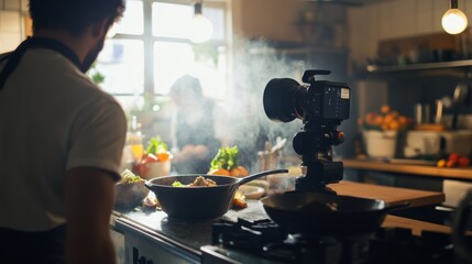 Cooking Demonstration in a Home Kitchen