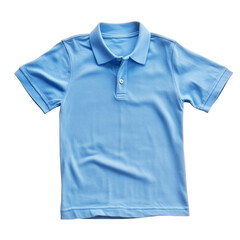 Blue short sleeve Polo t-shirt mockup isolated on transparent or white background