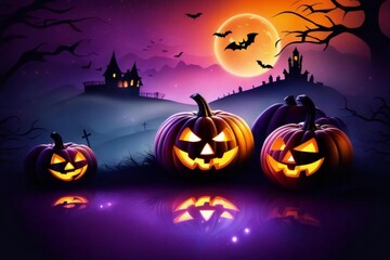 Halloween pumpkin graphics background Halloween scene