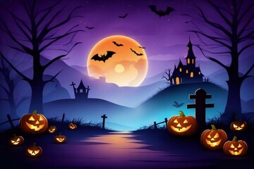Halloween pumpkin graphics background Halloween scene