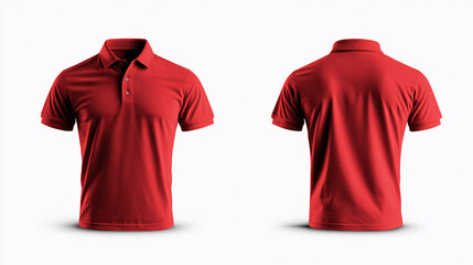 Red Polo Shirt Front and Back Views