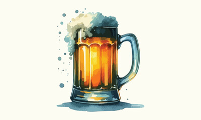 mug beer, beer mug, free drink, watercolor mugs of beer, alcohol drinks, hand drawn, watercolor mugs of beer, watercolor beer mug