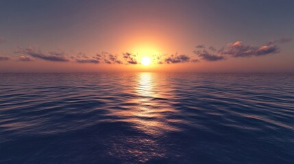 Obraz premium Serene Sunset Over Calm Waters