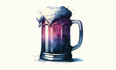 mug beer, beer mug, free drink, watercolor mugs of beer, alcohol drinks, hand drawn, watercolor mugs of beer, watercolor beer mug