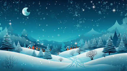 winter landscape with trees and snow