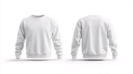 Blank White Sweatshirt Mockup Front and Back
