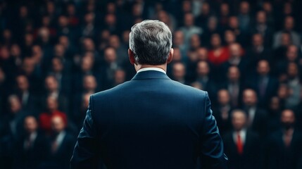 Businessman Giving Speech to Audience