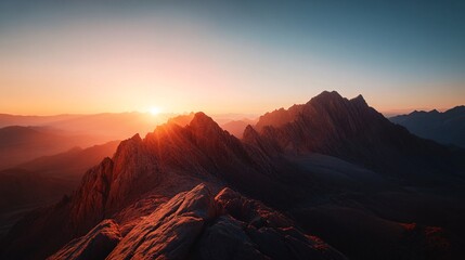 Fototapeta premium Mountain Range at Sunrise