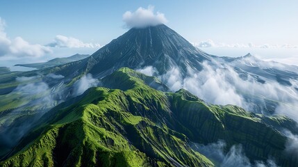 Mountain landscape Ponta Delgada island, Azores