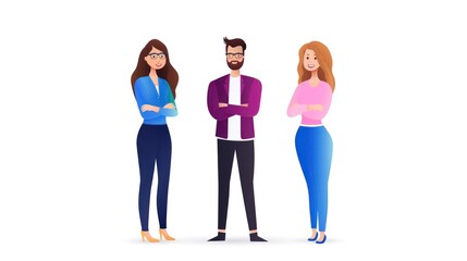 Fototapeta premium Team workshop, information sharing session, flat design illustration