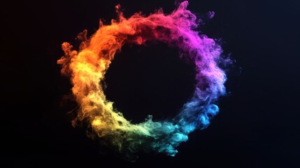 abstract colored dust explosion on a black background. Background for design