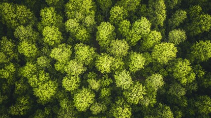 Naklejka premium Aerial View of Lush Green Forest