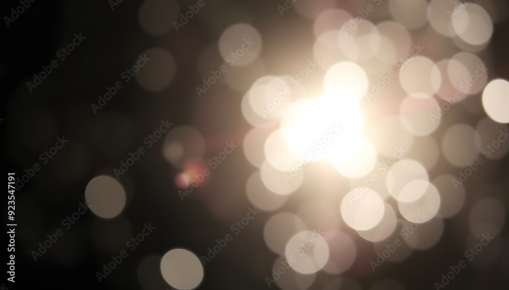 Wall mural blurred refraction light, bokeh or organic flare overlay effect isolated with white highlights, png