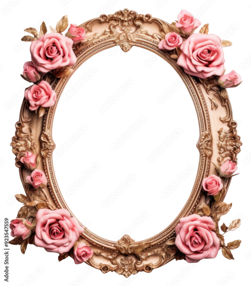 Wall mural PNG  Elegant vintage floral photo frame