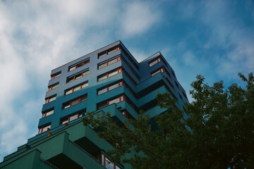 Low angle view of a colorful building against the sky