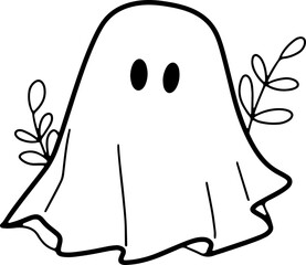 Ghosts Halloween illustrations Hand drawn illustrations