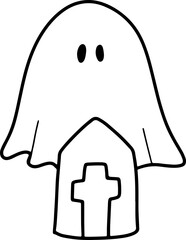 Ghosts Halloween illustrations Hand drawn illustrations