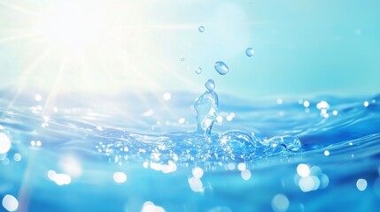 Refreshing Water Drop with Sunlight
