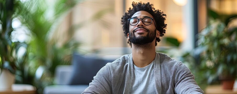 Individual practicing mindfulness during a work break, highlighting the balance between mental clarity and productivity