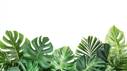 Tropical Green Leaves Background