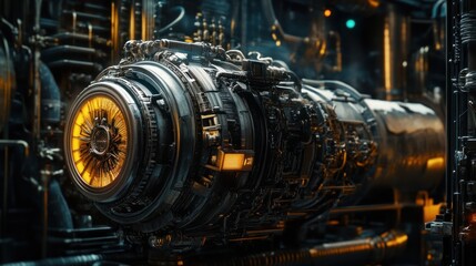Fototapeta premium Futuristic Engine Close Up