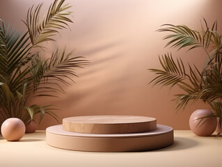 Exceptional A plant and a round pedestal with a plant in the corner