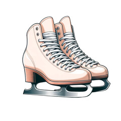 ピンクのアイススケート靴_01