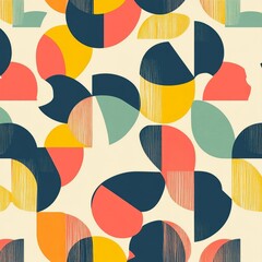 Obraz premium A trendy, simple, uniform pattern with an abstract, creative geometric structure art of risograph.