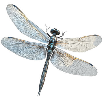 recommend clip art: Blue dragonfly with translucent wings macro shot isolated with transparent background clipart