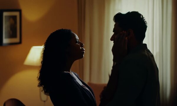 Couple, argument and fighting in disagreement on sofa in living room dispute arguing at home. Angry woman and man upset in breakup, affair or relationship problems in conflict on lounge couch indoors