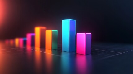 A vibrant bar graph representing data visualization in a modern design.