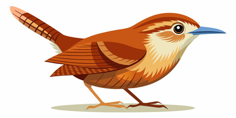 Vector South Carolina State Bird - The Carolina wren (Thryothorus ludovicianus)
