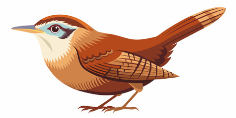 Vector South Carolina State Bird - The Carolina wren (Thryothorus ludovicianus)

