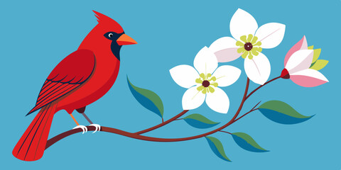 Cardinal and dogwood 
