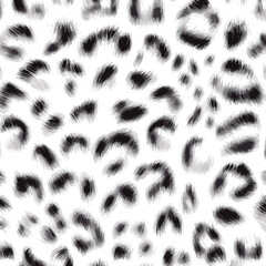 White Leopard Skin Texture Pattern Vector. Seamless Animal Wildlife Skin Pattern. Leopard Fur Camouflage Background.