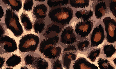 Leopard Skin Texture Pattern Vector. Seamless Animal Wildlife Skin Pattern. Leopard Fur Camouflage Background.