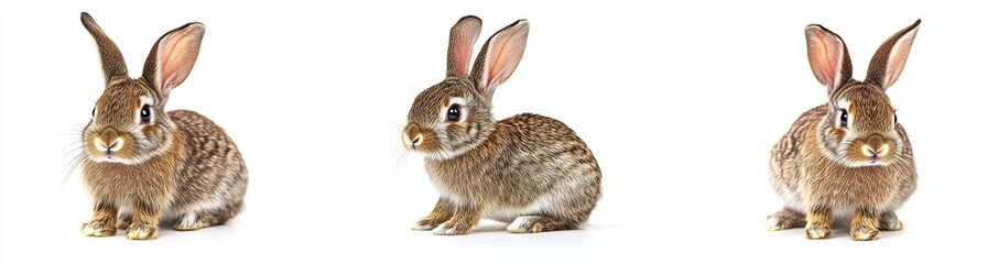 Obraz premium Rabbits isolated on transparent background, group of animals