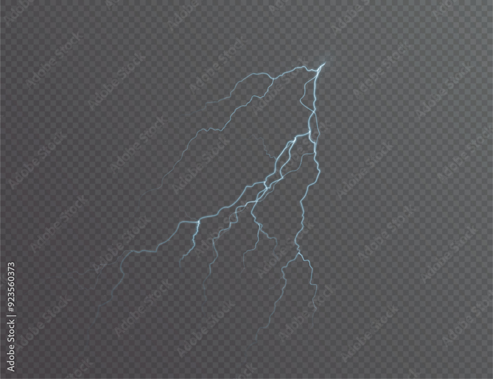 Poster light blue isolated vector lightning png. magic light abstract lines. realistic natural lightning ef
