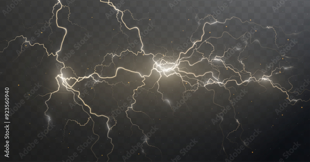 Poster light yellow isolated vector lightning png. magic light abstract lines. realistic gold natural light