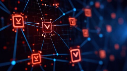 Network diagram illustrating malware prevention strategies, cybersecurity, protection